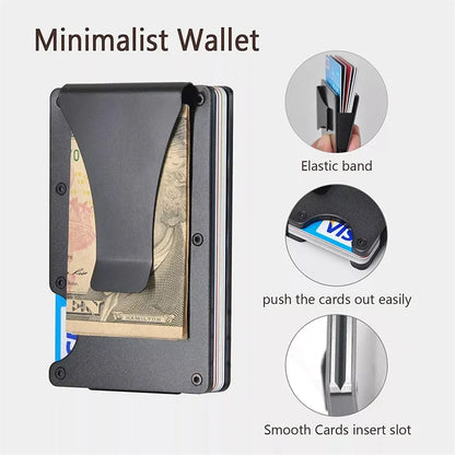 RFID Blocking Metal Wallet – Slim Aluminum Credit Card Holder & Money Clip for Business and ID, 2024 All Colors