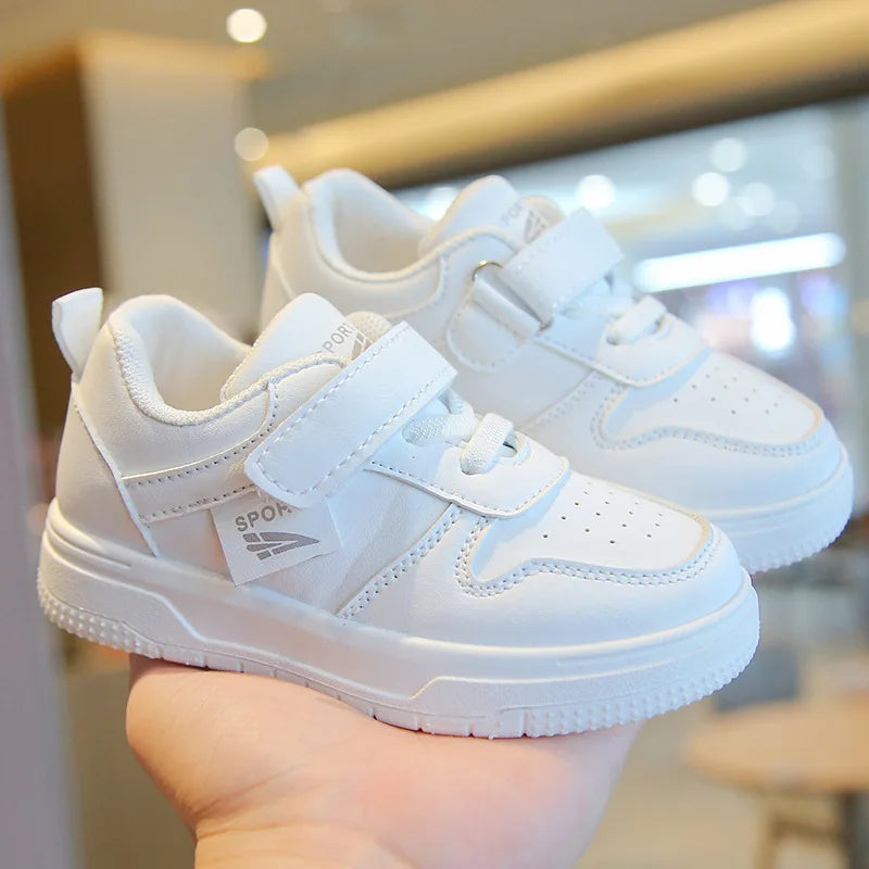Baby & Kids Spring Autumn White Sneakers — Soft Sole Anti-Slip Casual Sport Shoes for Toddlers