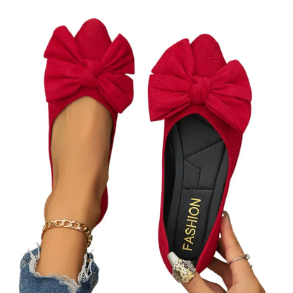 Women’s Summer Flats Shoes – Bow Accent Pointed Toe Loafers, Casual Breathable Walking Sneakers