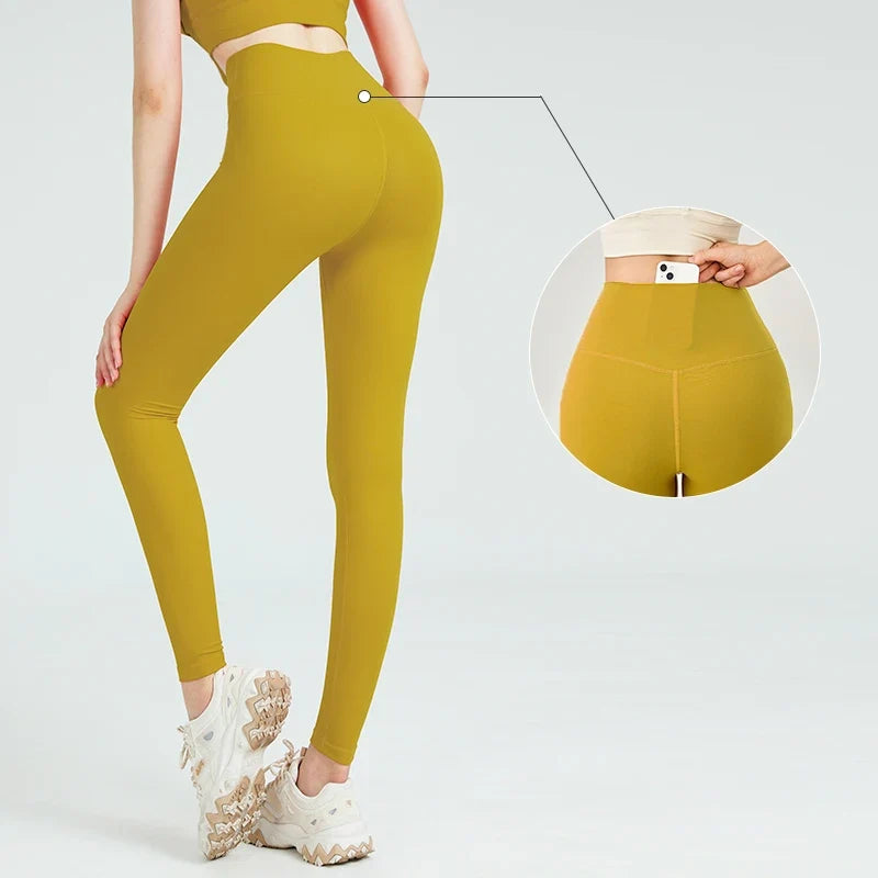 Women's High Waist Seamless Leggings - Naked Feel Push Up Yoga Pants For Fitness, Running & Gym Training
