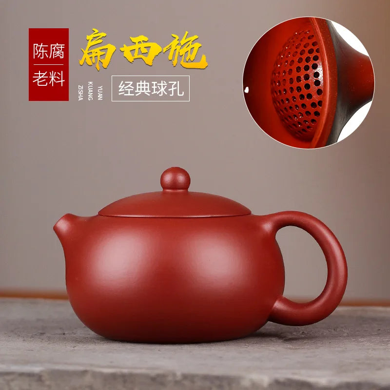 Yixing Handmade Purple Clay Teapot – Xishi Pot with Tea Filter, Customized Teaware Set, Puer Drinkware Gift