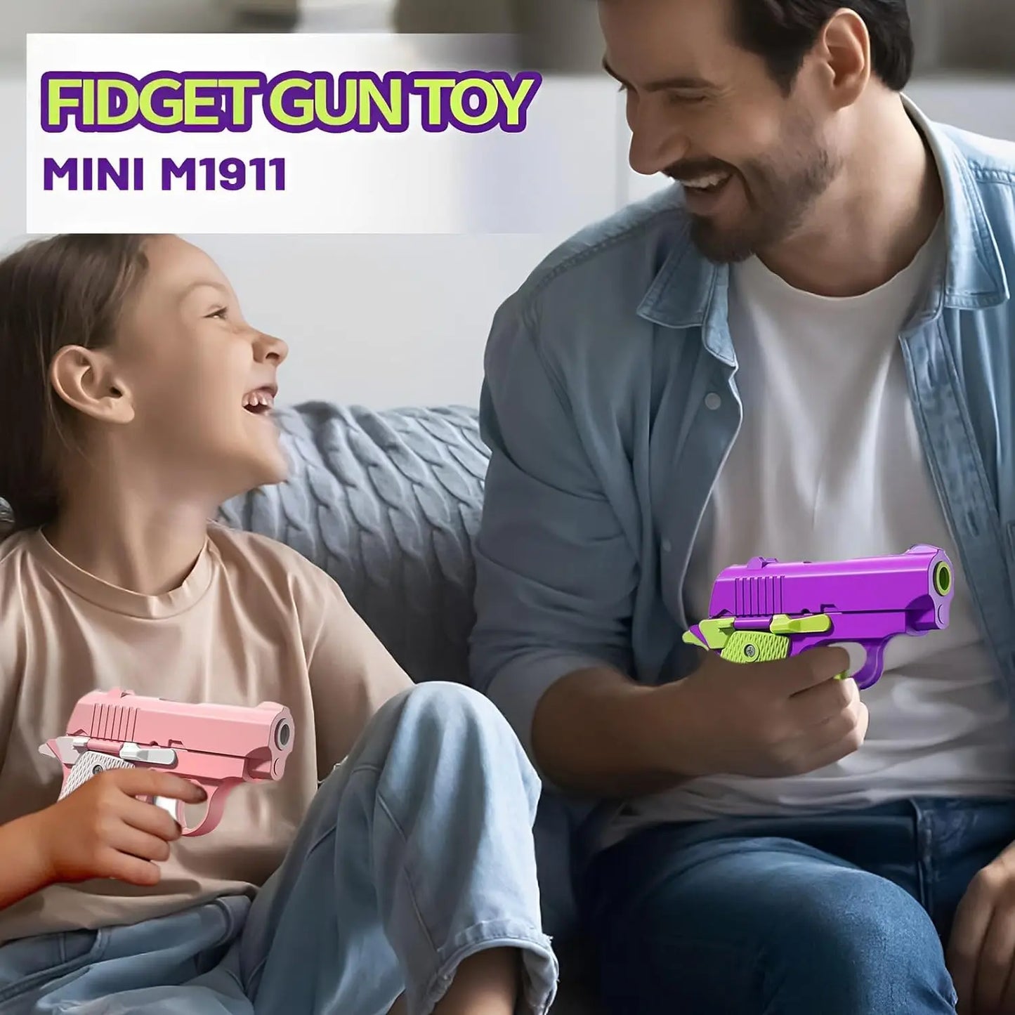 Mini 1911 Gravity Fidget Gun – ABS Plastic 3D Printed Stress Relief Toy for Boys and Kids Gift