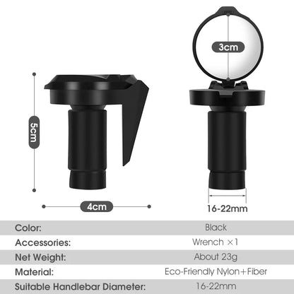 WEST BIKING Adjustable Bicycle Rearview Mirror – Universal Convex Handlebar End Mirror for MTB & Road Bikes