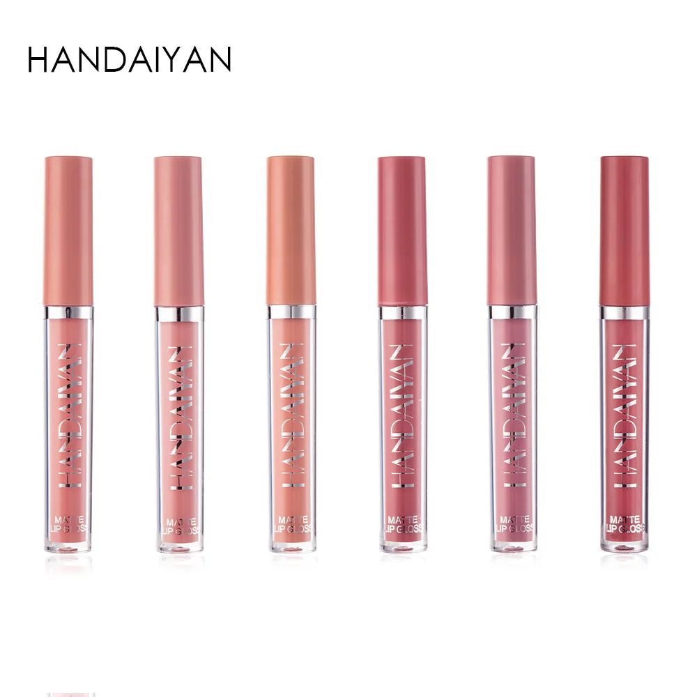HANDAIYAN 6-Piece Matte Lipstick Set – Waterproof, Long-Lasting, Non-Stick Cup Korean Makeup for Women