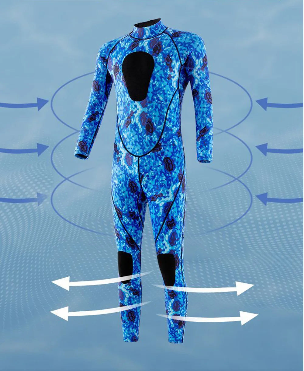 3mm Spearfishing Wetsuit – Neoprene Full Body Thermal Suit for Fishing, Diving, Surfing, Snorkeling & Kayaking, Camouflage Design