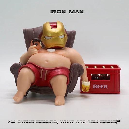 12cm Avengers Iron Man Fat Boy Figure – Cute Anime Action Toy for Desktop, Car Decor & Children’s Collection