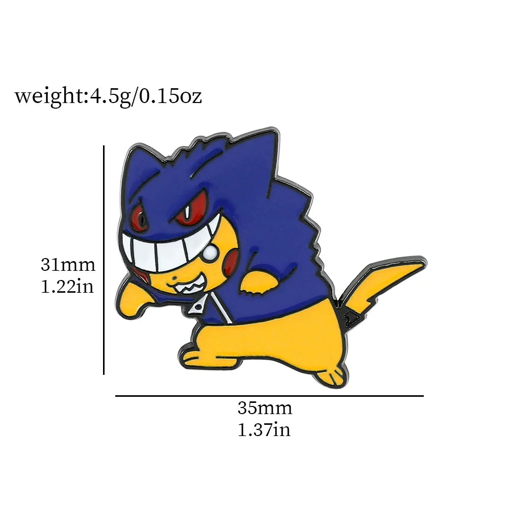 Gengar Cartoon Enamel Brooch — Anime Lapel Pin for Backpack Accessories, Fan Collection & Jewelry Gift