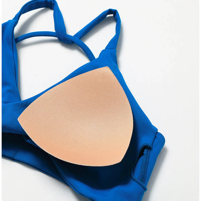 Women's High Waist Yoga Gym Top: Triangle Scrunch Butt Sports Bra for Fitness Running