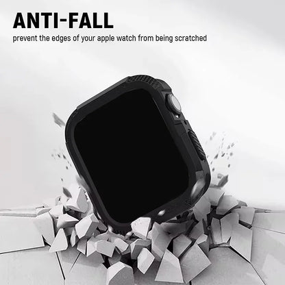 Rugged TPU Protective Case & Screen Protector for Apple Watch Series 5-9 & SE – 38mm-45mm iWatch Cover