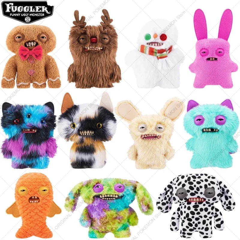 Original Fuggler Ugly Teeth Monsters Plush Toys – Butt Ugly Pets Snowman & Reindeer Dolls for Christmas & Kids Gifts