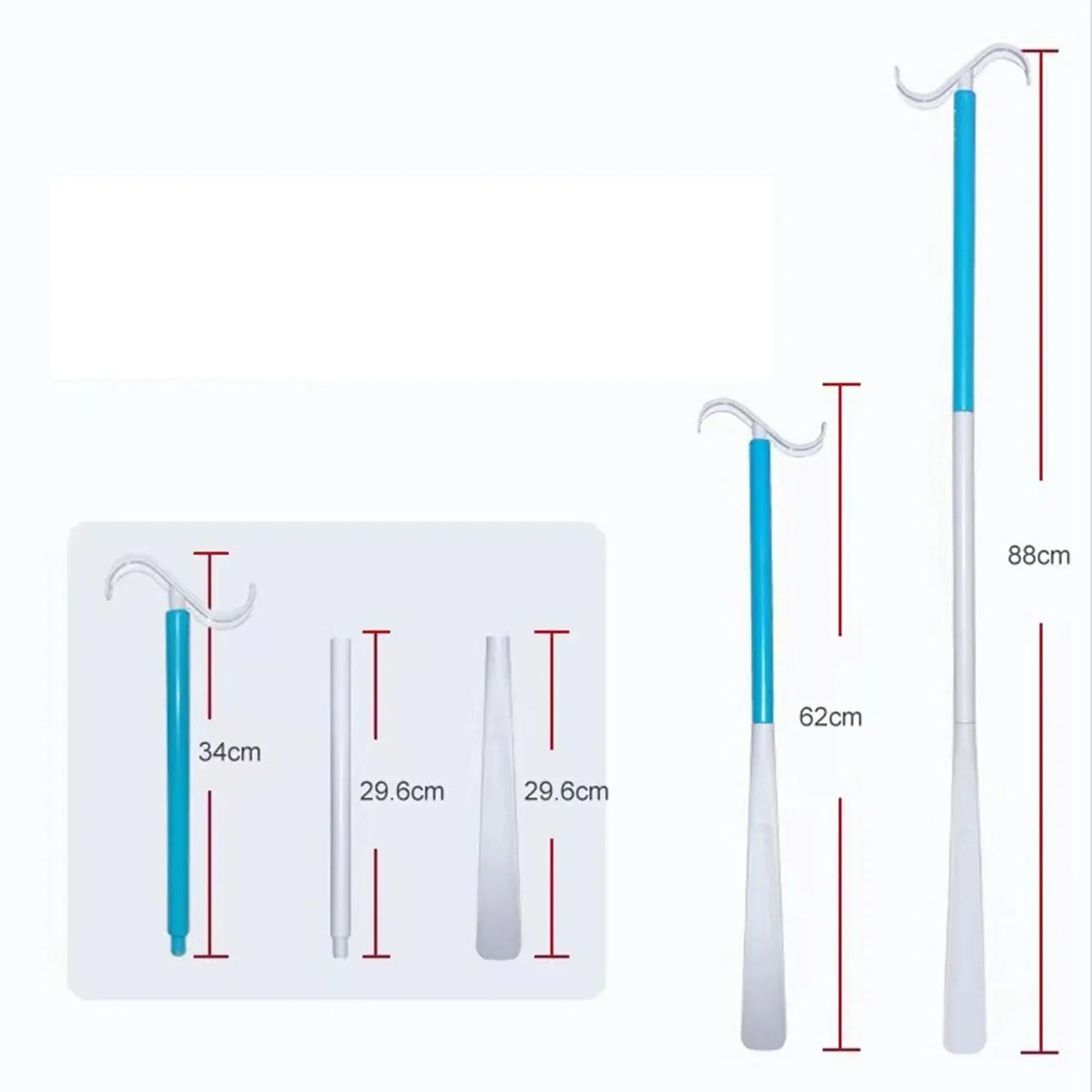 Clothing Aids Dressing Tool – Detachable Long Shoe & Sock Helper with Multifunction Shoe Horn Assistance