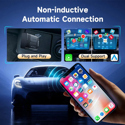 2025 HEYINCAR 2-in-1 Wireless Android Auto & CarPlay Adapter – Plug and Play for Kia, Volvo, Audi, MG, VW, Hyundai, Jeep