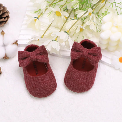 Adorable Bowknot Mary Jane Baby Girl Shoes — Lightweight Non-Slip Soft Sole for Indoor & Outdoor Walking