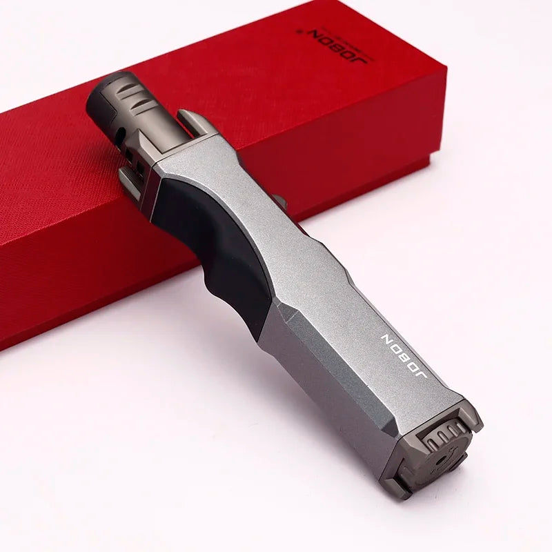 JOBON Outdoor Windproof Turbine Torch – Butane Gas Lighter for Kitchen, Barbecue, Welding – Men’s Tool ( Gas Free )