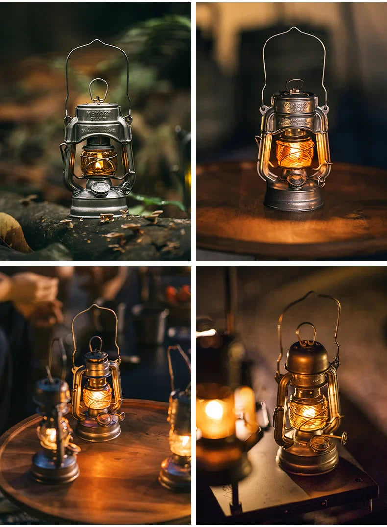 Thous Winds Memory Mini Oil Lamp – Portable Retro Camping Lantern for Hike, Picnic, and Backpacking