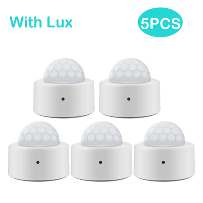Tuya 2-in-1 ZigBee Mini PIR Motion Detector & Bright Lux Light - Passive Infrared Security Burglar Alarm Sensor