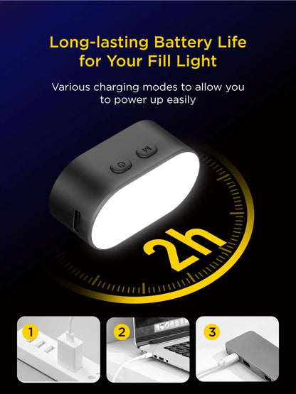 AOCHUAN RGB Magnetic Fill Light for Gimbal - LED Video Photography Light with 3 Brightness Levels & 7 Color Adjustments for Phone Selfie & Live