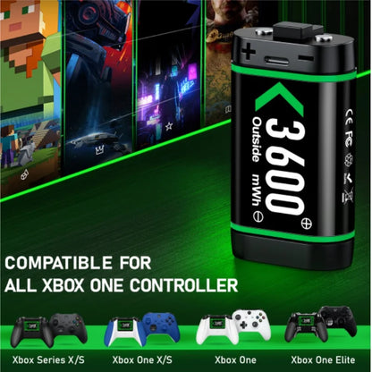 Rechargeable 3600mWh Battery Pack for Xbox One & Xbox Series X/S Controllers – Charging Accessory Set (4 Pack)