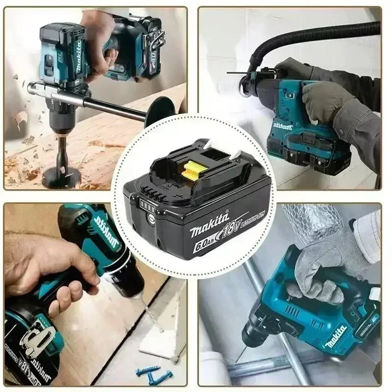Genuine Makita 6AH BL1860 18V Li-Ion Battery — Replacement for BL1850 & BL1840, Compatible with 18V Screwdrivers, BMS TPCELL