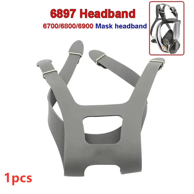 6897 Replacement Headband Strap for 3M 6700/6800/6900 Respirator – Durable Rubber, Four-Point Fix