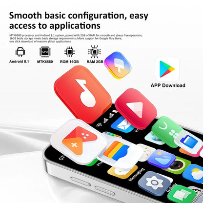 SERVO 18SE Mini Smartphone - 3G Android Phone with 2GB RAM, 16GB Storage & Dual SIM
