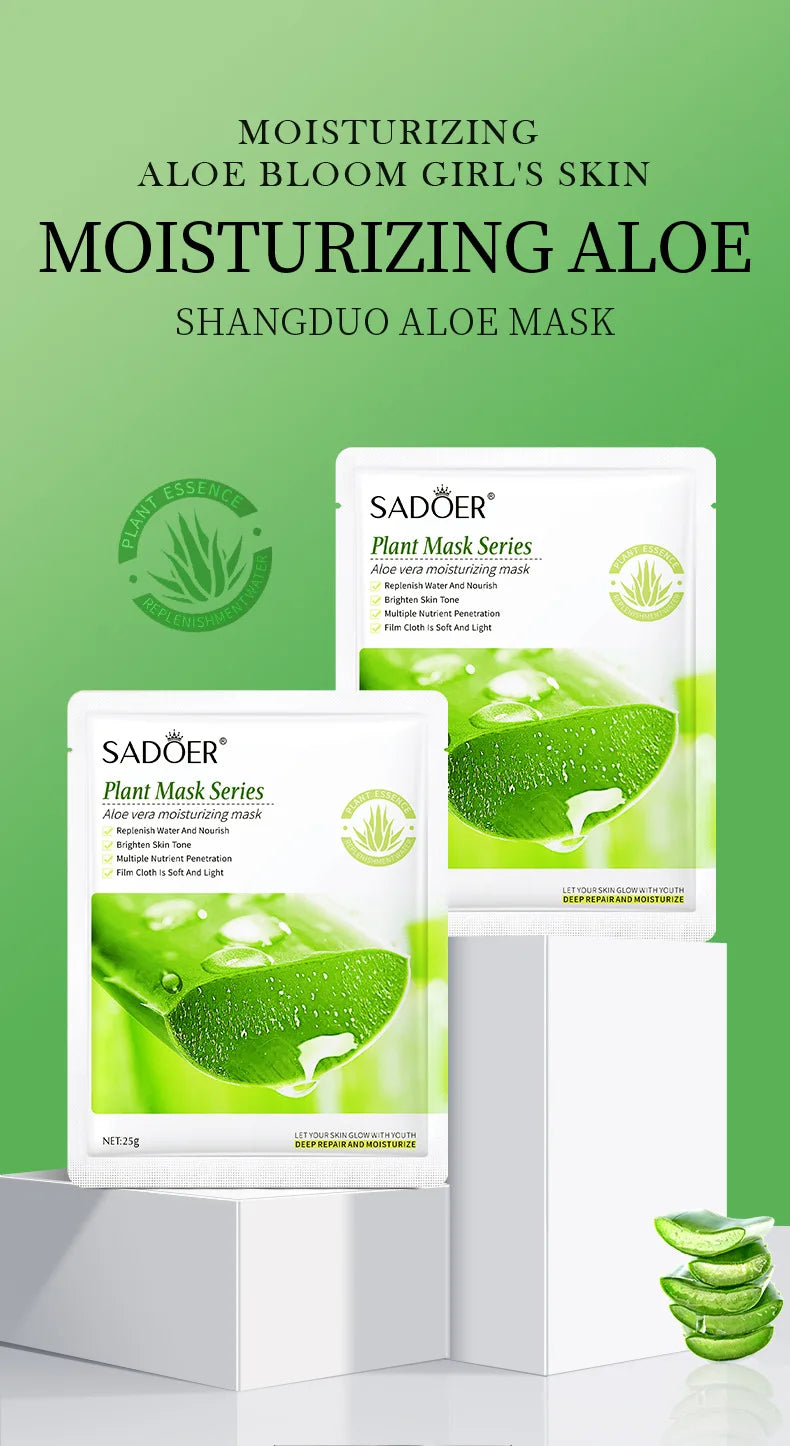 8PCS Natural Plant Facial Masks – Korean Skincare Hydrating, Moisturizing & Firming Face Care Set