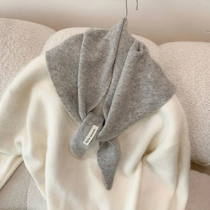 Women’s Wool Triangle Scarf – British Korean Knitted Headscarf & Warm Multi-Functional Wrap