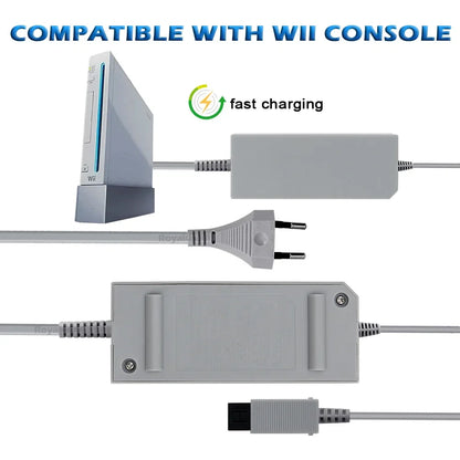 Nintend Wii AC Adapter 100-240V 12V 3.7A – EU/US Plug Wall Charger Power Supply