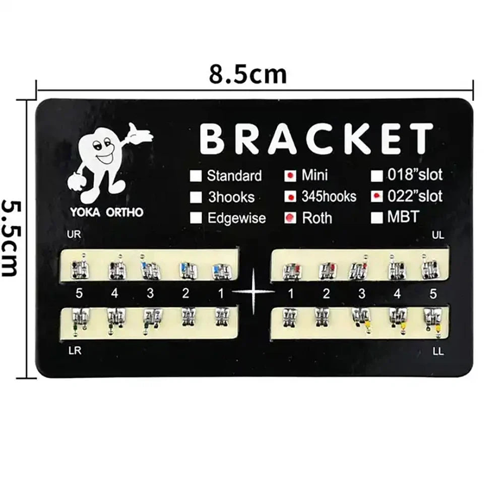 PIORPOY Dental Brackets – 20 Pcs Metal Monoblock Mini Roth MBT 022 with Hooks for Orthodontic Treatment