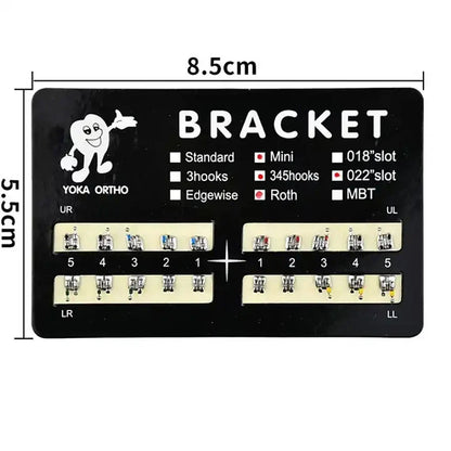PIORPOY Dental Brackets – 20 Pcs Metal Monoblock Mini Roth MBT 022 with Hooks for Orthodontic Treatment