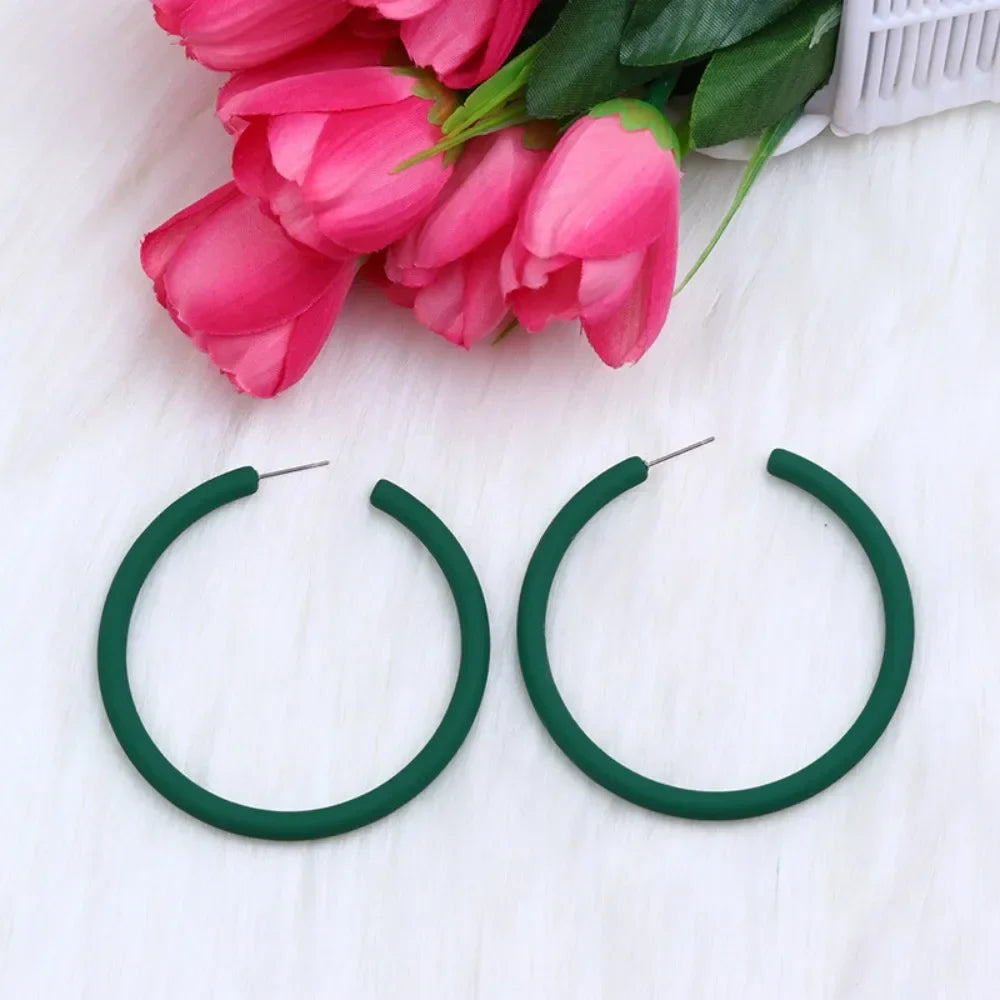 Women’s Funny Acrylic Circular Earrings – Round Ear Jewelry, Popular Fashion Accessory Gift