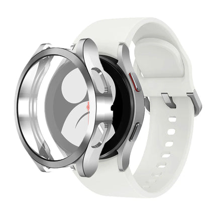 Tempered Glass & PC Bumper Case for Samsung Galaxy Watch 4/5/6/7/8 – Full Coverage Protective Cover (40mm & 44mm)