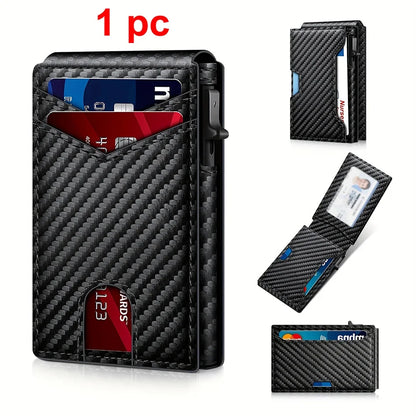 Carbon Fiber RFID Men’s Wallet — Slim Anti-Theft Credit Card Holder