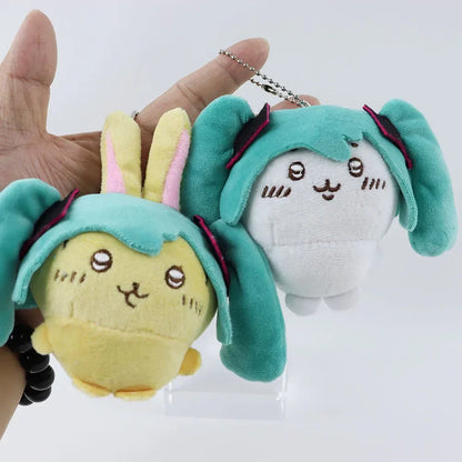Cartoon Fit Hatsune & Chiikawa USAGI Plush Doll – Kawaii Bag Pendant Toy for Girls’ Holiday Gift