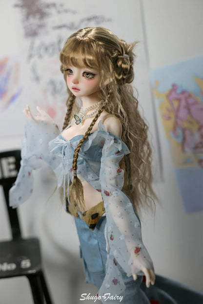 Shugafairy Kikyou D 1/4 BJD Doll – Fullset Street Girl with Big Chest, Summer Carnival Y2K Style Ball-Jointed Fashion Doll Toy