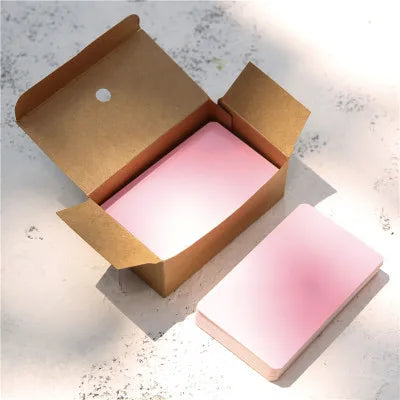 50pcs Kraft Paper Cards – Blank Business, Thank You, Message, Writing, Label, Bookmark & Learning Cards Box