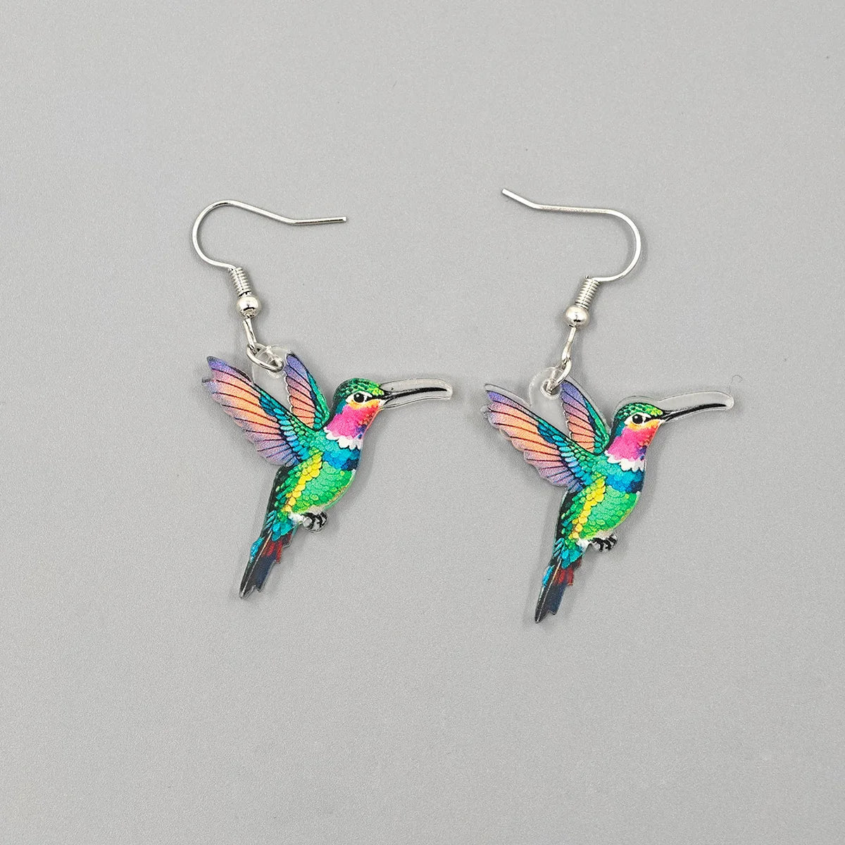 2024 Trendy Colorful Bird Acrylic Earrings – Retro Fashion Jewelry for Women