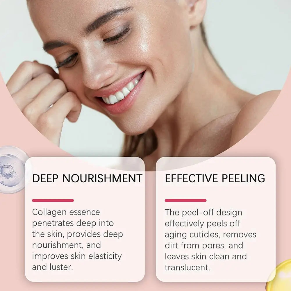 Hydrolyzed Collagen Overnight Facial Mask - Peel-Off Hydrating & Firming Mask, Reduces Sagging & Dullness, Boosts Elasticity