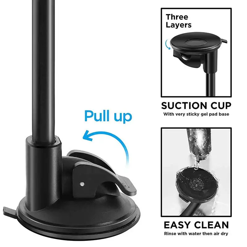 Windshield Car Tablet Stand — Suction Cup Long Arm Holder for iPad 11/12.9 Pro, Air & Mini