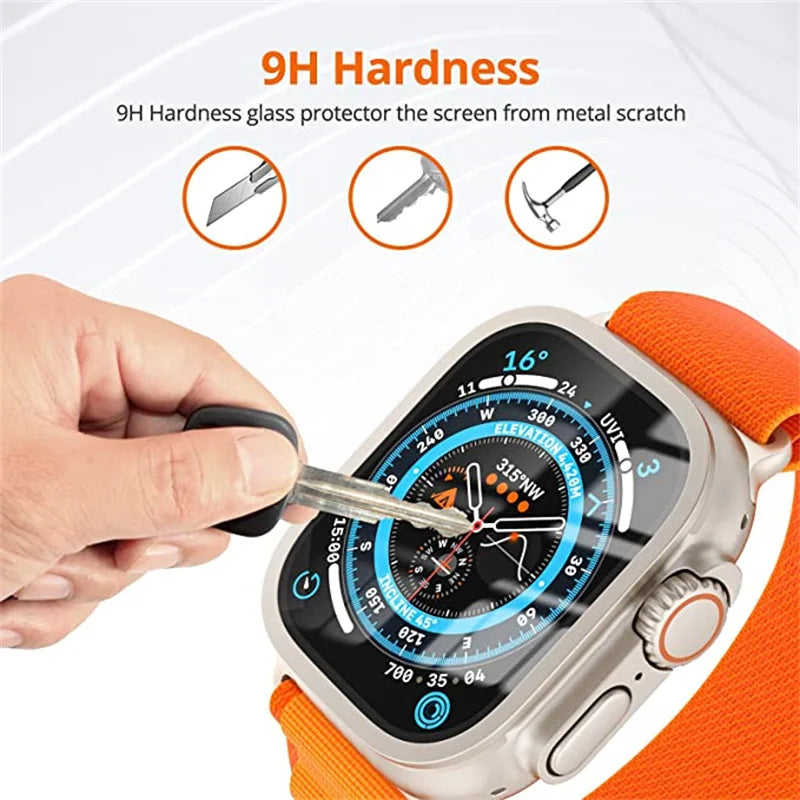 Aluminum Alloy Case with Tempered Glass – Anti-Scratch Screen Protector for Apple Watch Ultra 2 49mm & iWatch Ultra 49mm