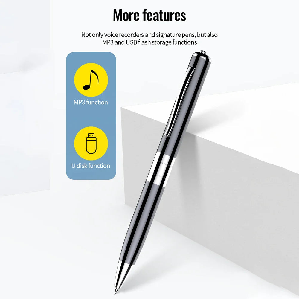 Digital Voice Recorder — 64GB/128GB Portable Professional Sound Dictaphone, Voice-Activated Audio Recording Pen & MP3 Player