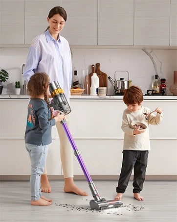 550W Cordless Vacuum Cleaner - 45KPa Suction, 65 Min Runtime, Low Noise, LED Screen, Wall Mount Charging for Home