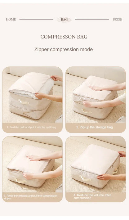 4PCS Compression Packing Bags Set – Foldable Large Capacity Organizer for Clothes, Down Jackets & Cotton Quilts