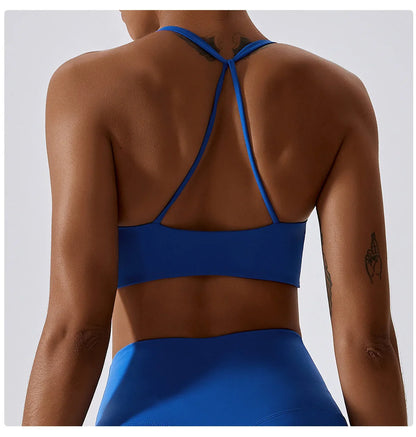 Women's High Waist Yoga Gym Top: Triangle Scrunch Butt Sports Bra for Fitness Running