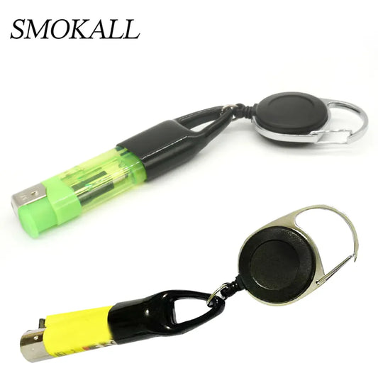 Silicone Lighter Protective Cover with Retractable Keychain - Regular Size Lighter Holder Sleeve Clip for Smoking Accessories - 1 Piece