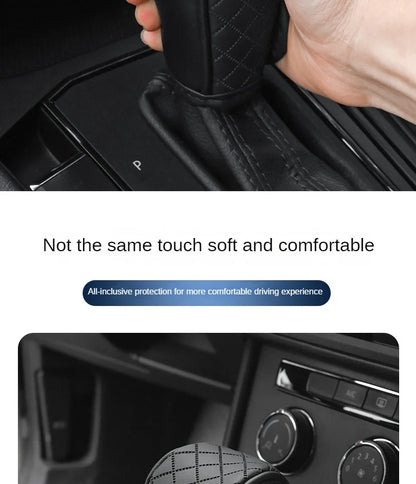 High-Quality Universal PU Leather Gear Shift Cover — Non-Slip, Wear-Resistant for Automatic Cars