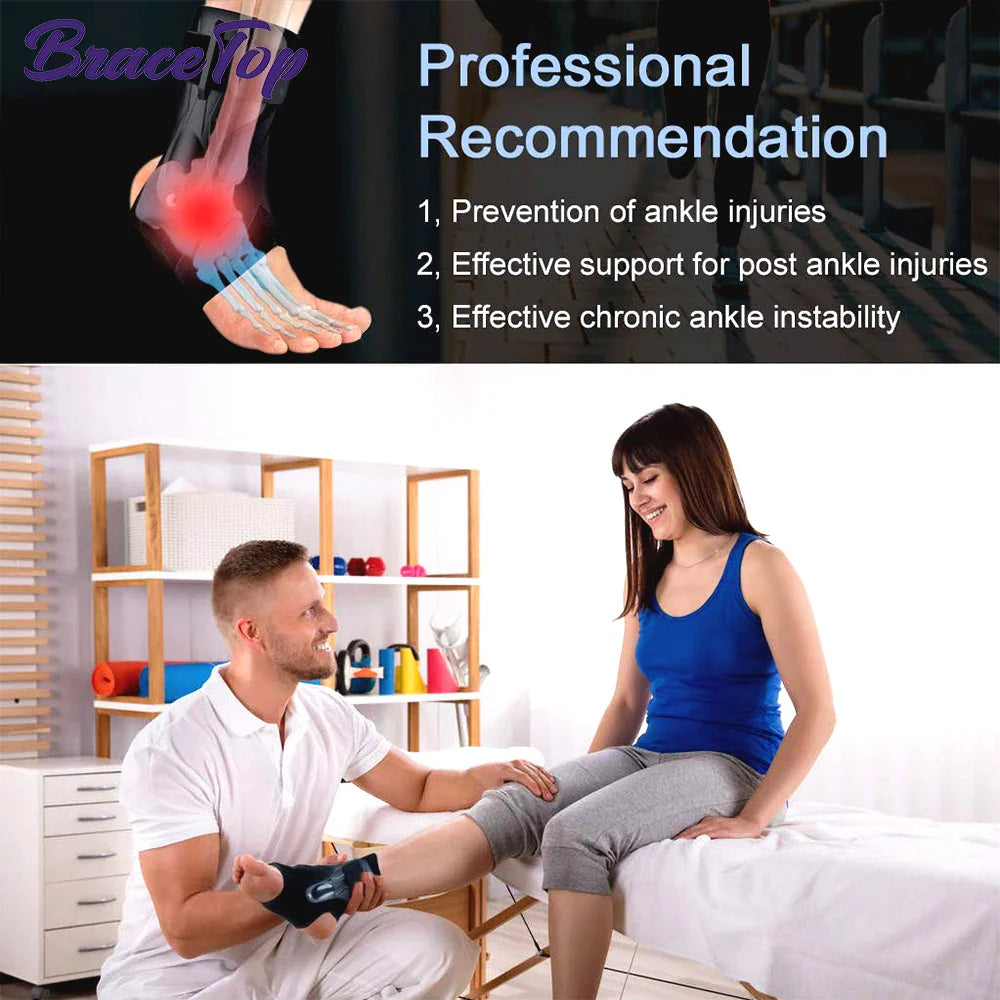 Ankle Sprained Support Brace - Stabilizer Protector for Ankle Injury Recovery, Achilles Tendonitis, Men and Women