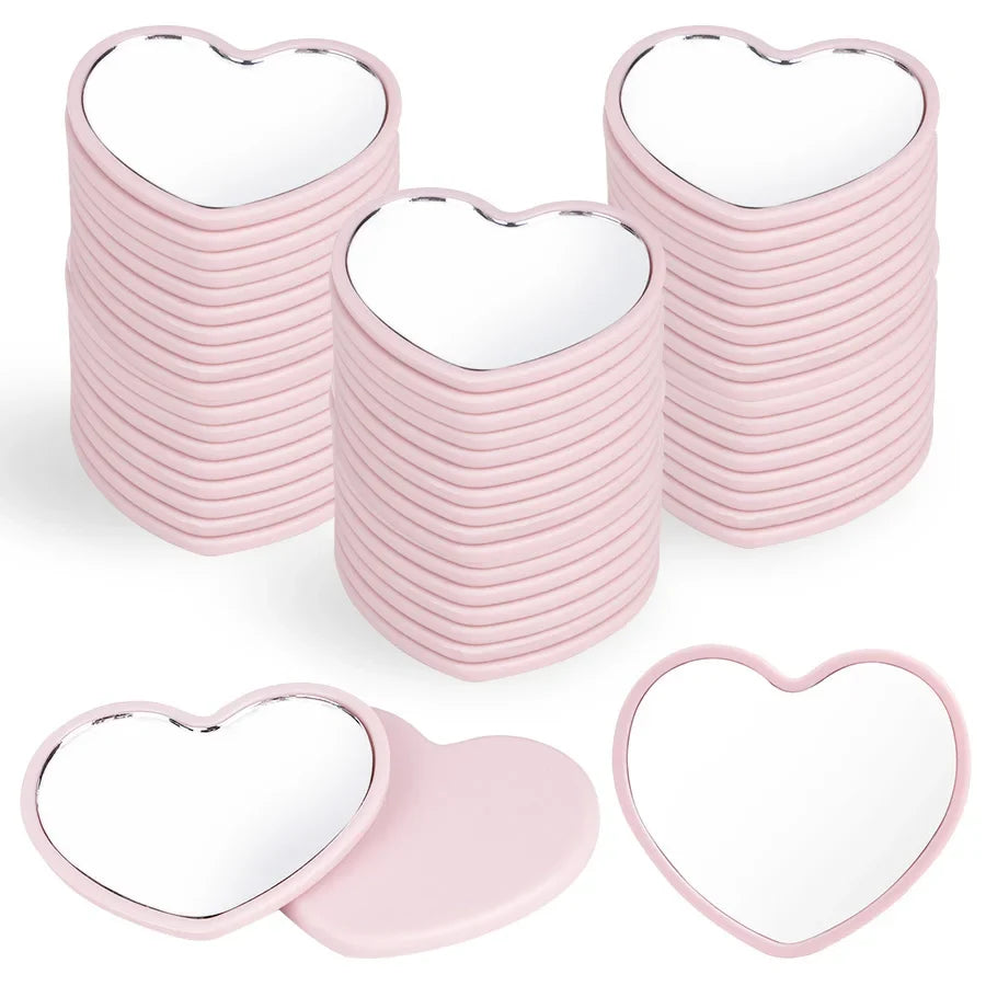 10PCS Heart-Shaped Mini Mirrors - Wedding, Birthday & Holiday Guest Gifts, Christmas and Home Decor