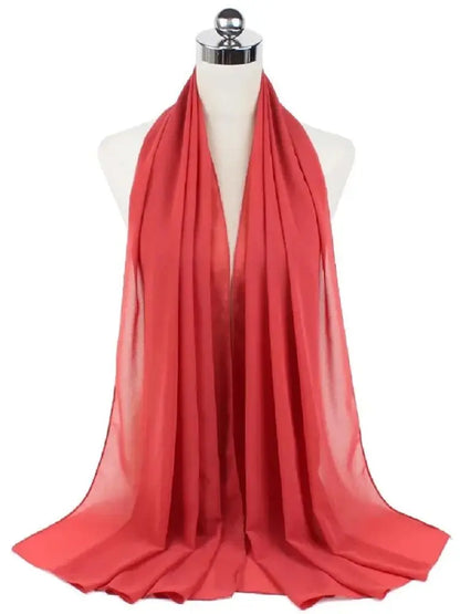 Women’s Solid Chiffon Instant Hijab – Ready-to-Wear Islamic Scarf, Muslim Shawl & Arab Head Wrap