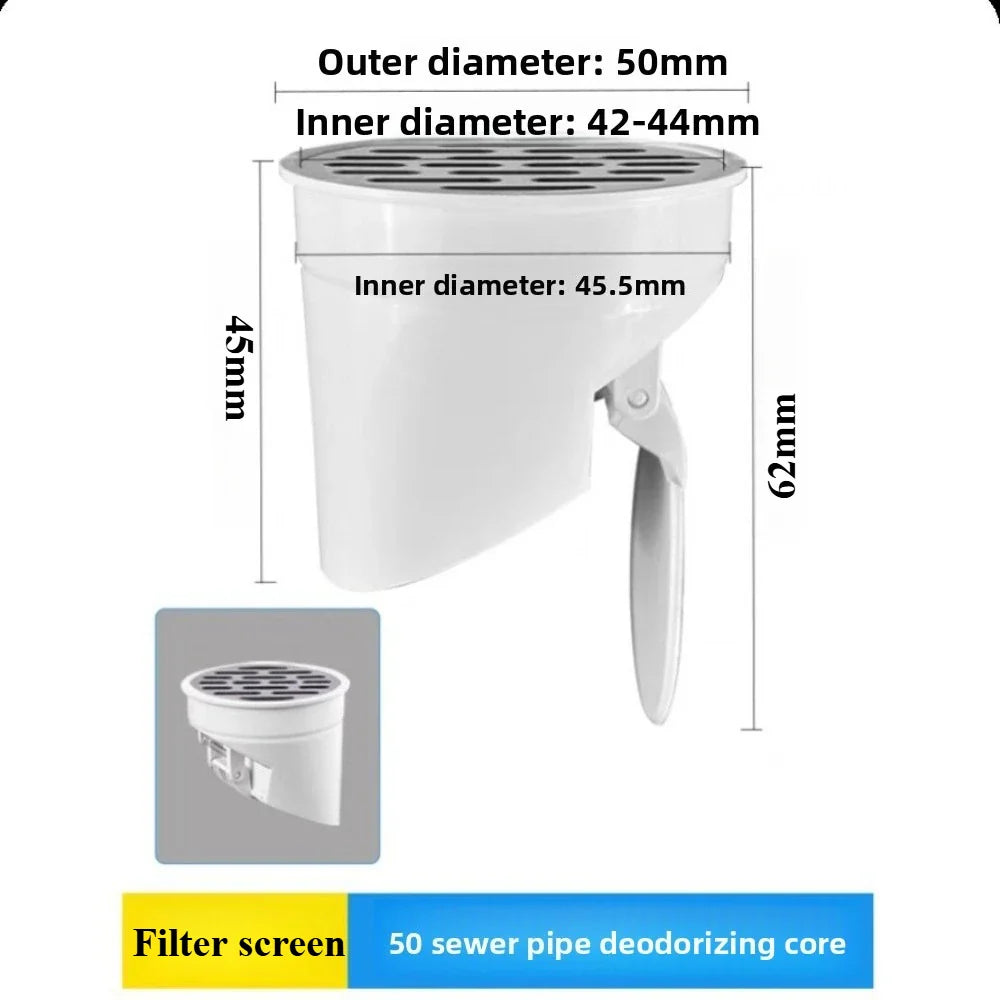 Automatic Closing Toilet Flange Ring – Anti-Leak, Odor-Resistant Floor Outlet Seal, Spill-Proof Shower Drain Bathroom Accessory